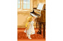 "Маленькая пианистка" 15х22см. G578
